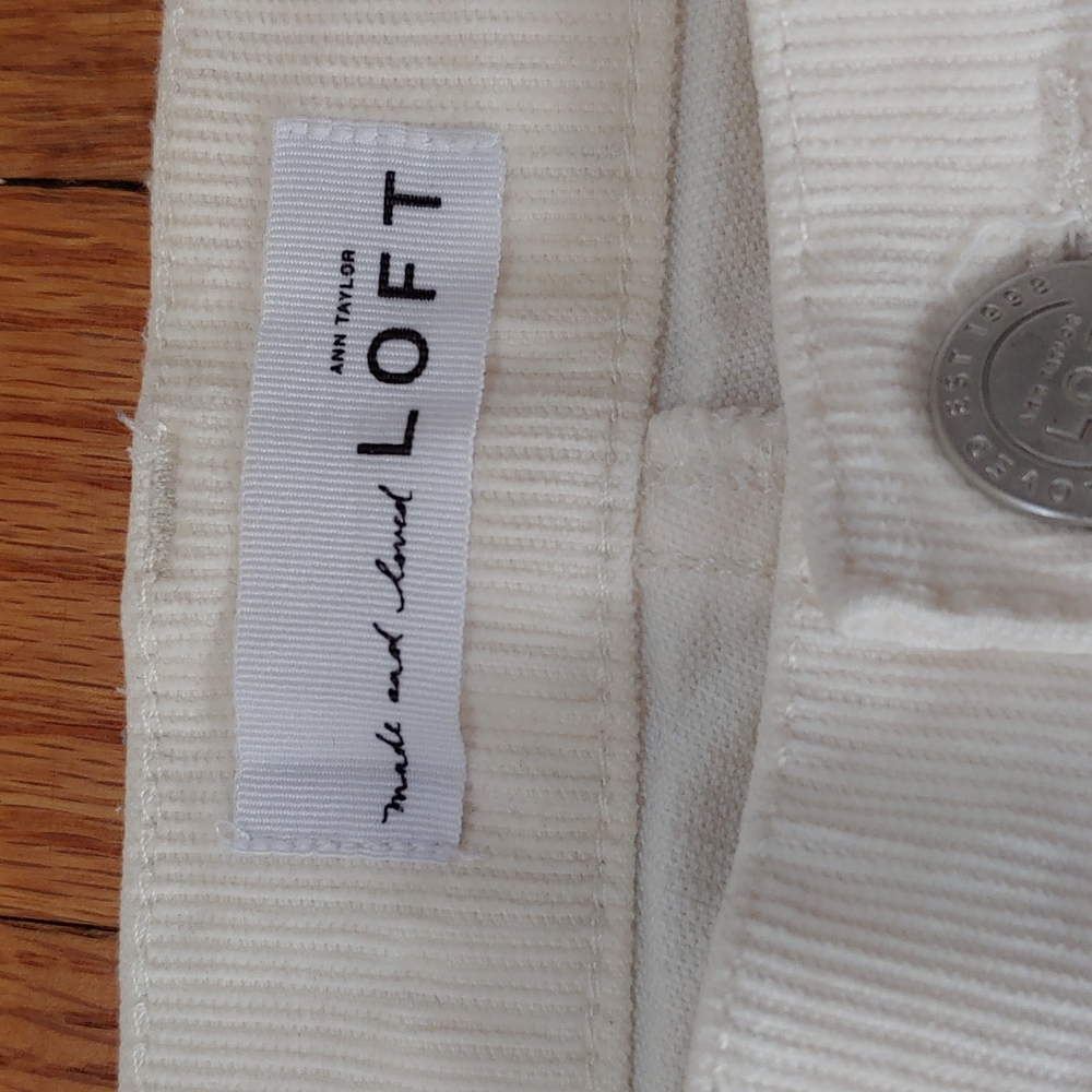 Loft Modern Skinny white corduroy pants size 26, size 2 - Picture 5 of 9